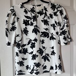Melloday Black and White Floral Top